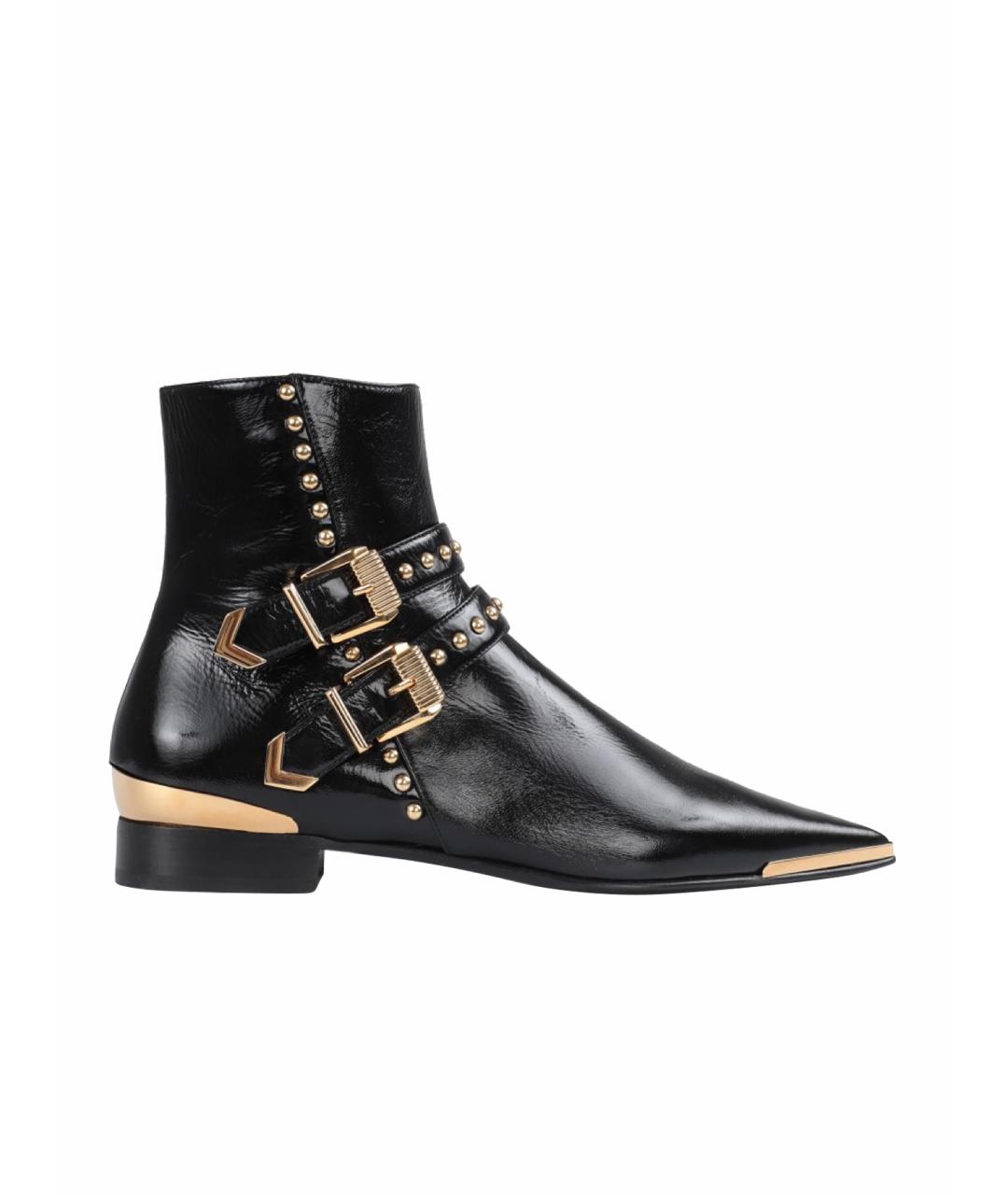 VERSACE Черные кожаные ботильоны, фото 1