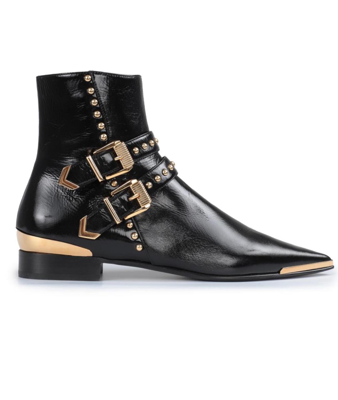VERSACE Черные кожаные ботильоны, фото 5