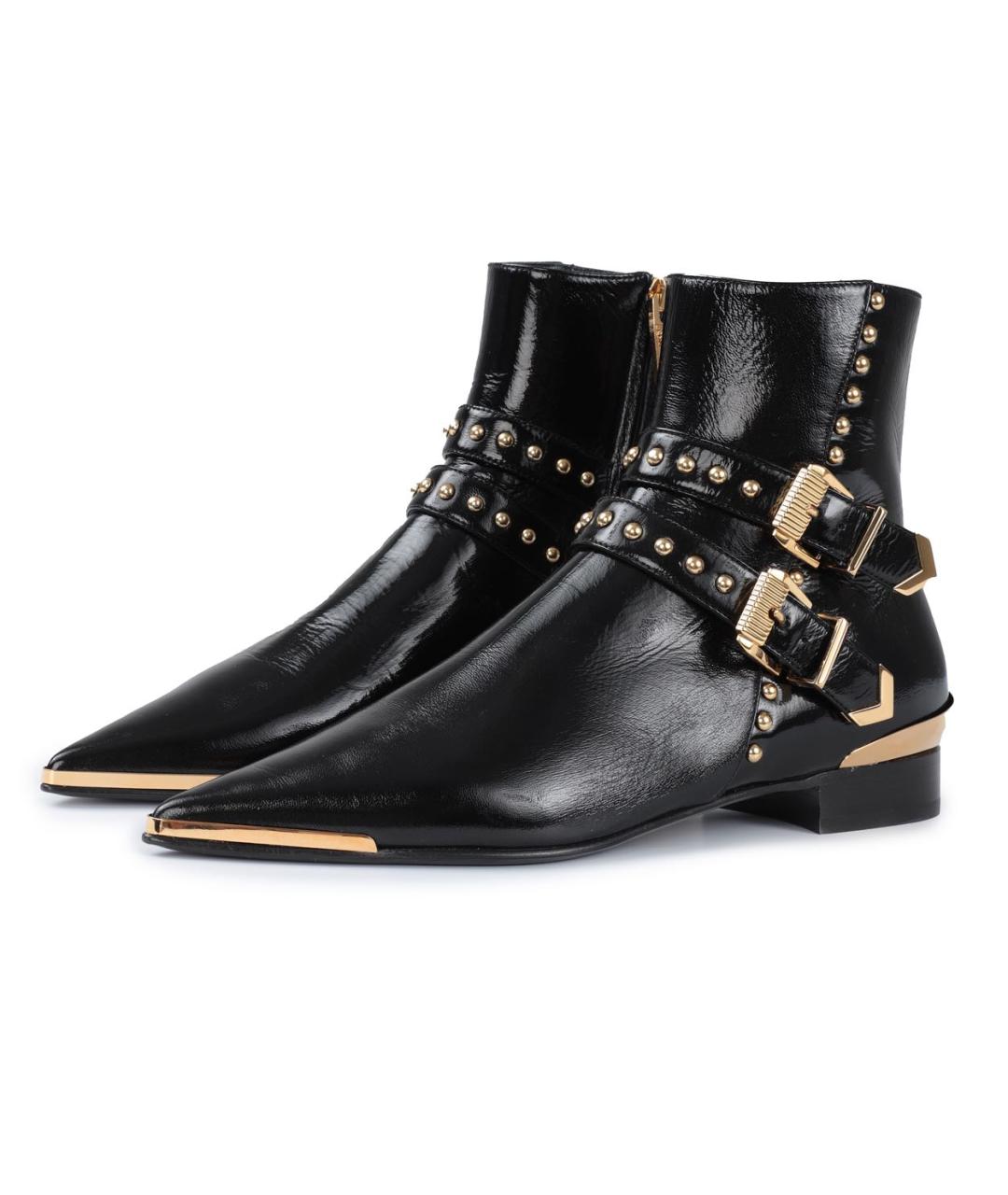 VERSACE Черные кожаные ботильоны, фото 2