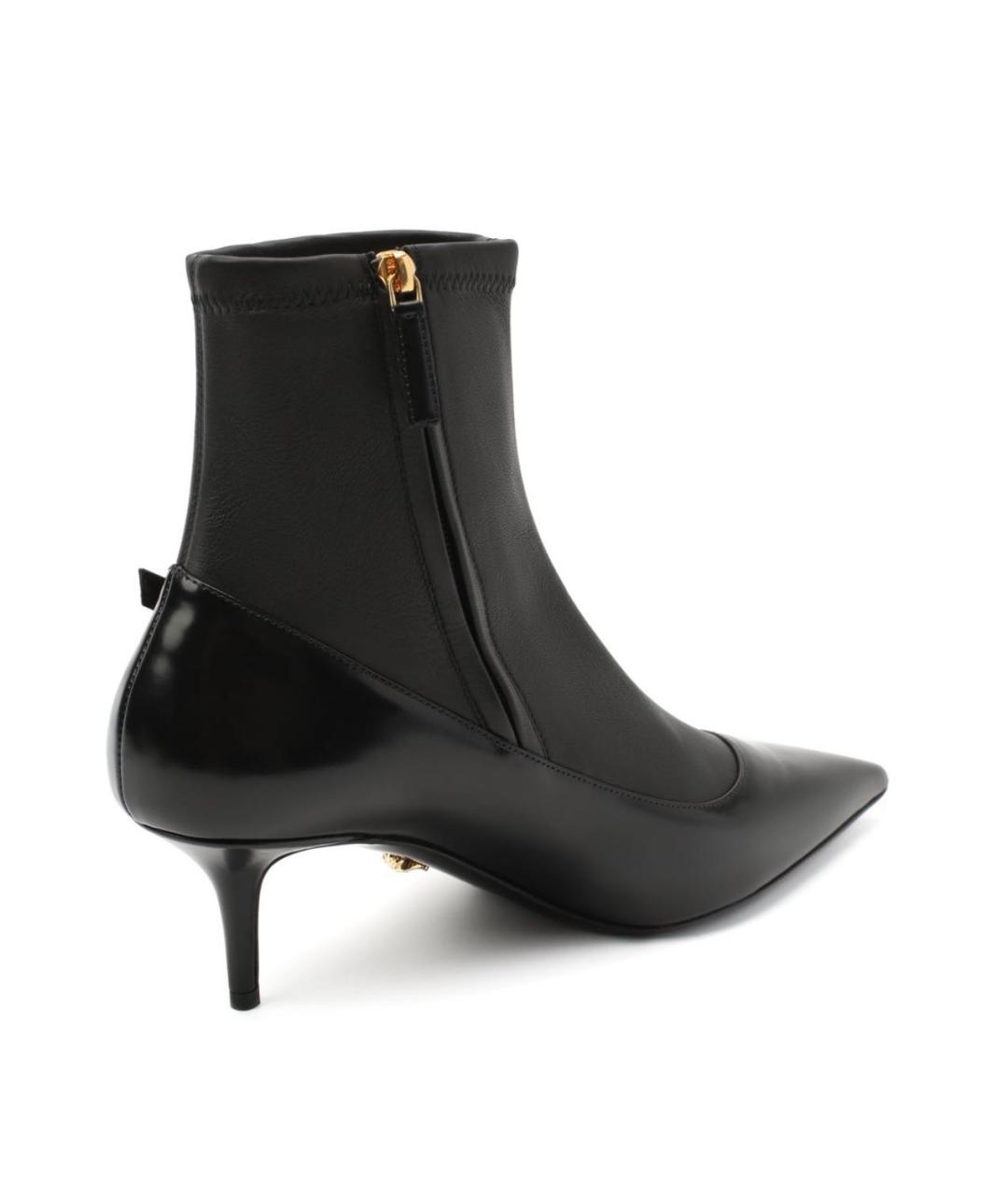 VERSACE Черные кожаные ботильоны, фото 4