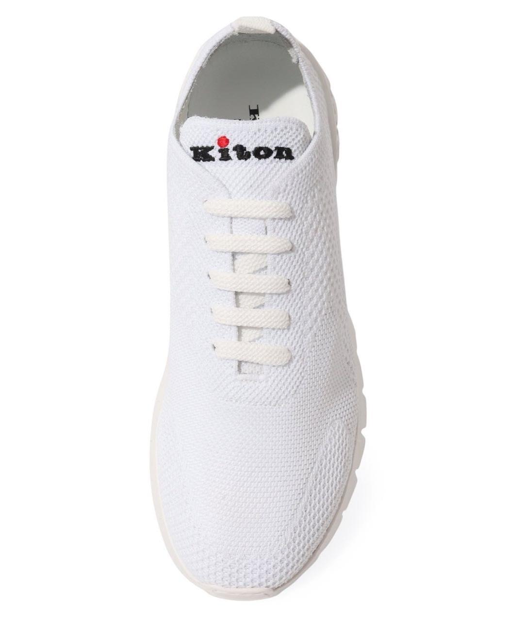 KITON Белые текстильные кроссовки, фото 2
