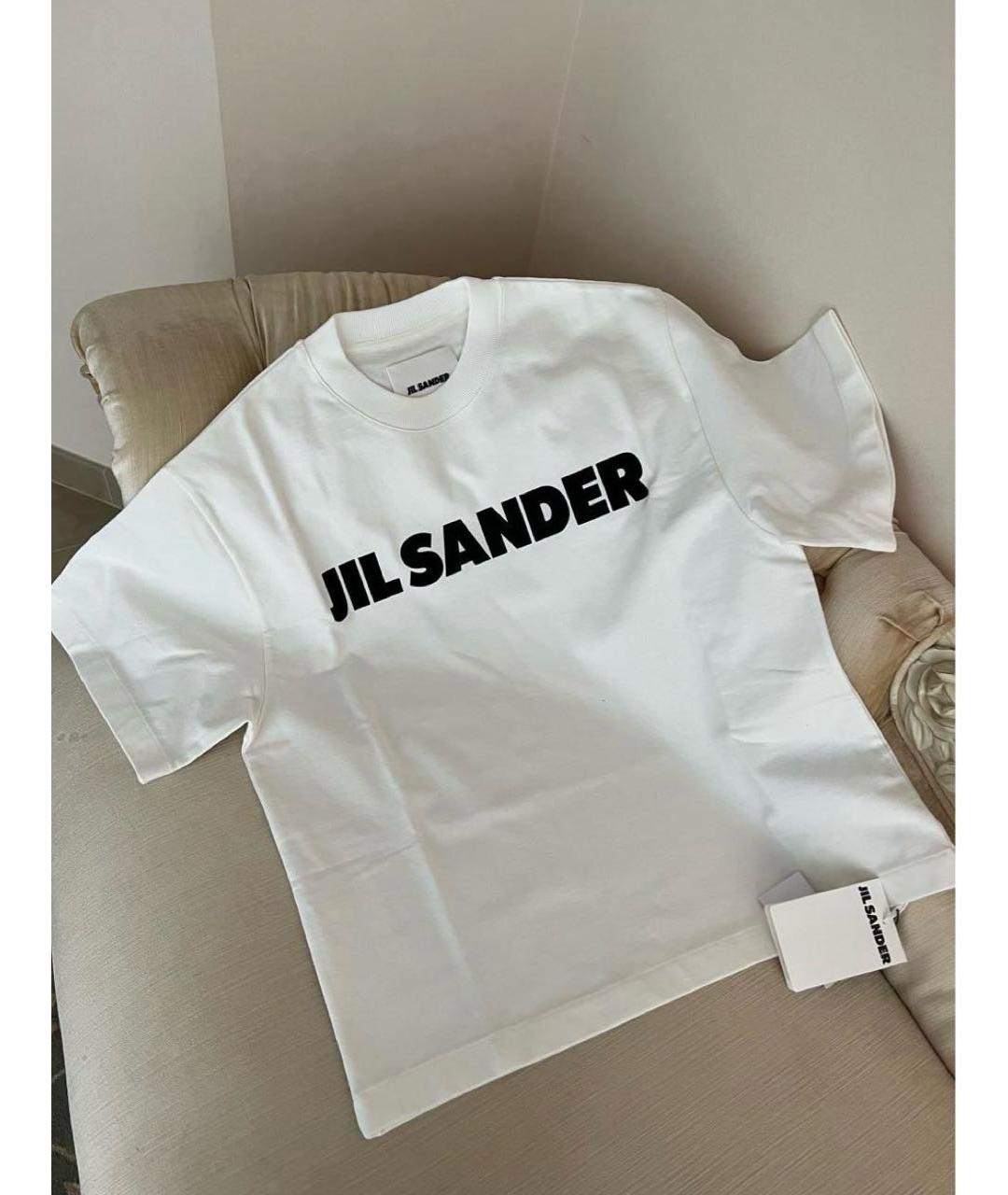 JIL SANDER Белая хлопковая футболка, фото 2