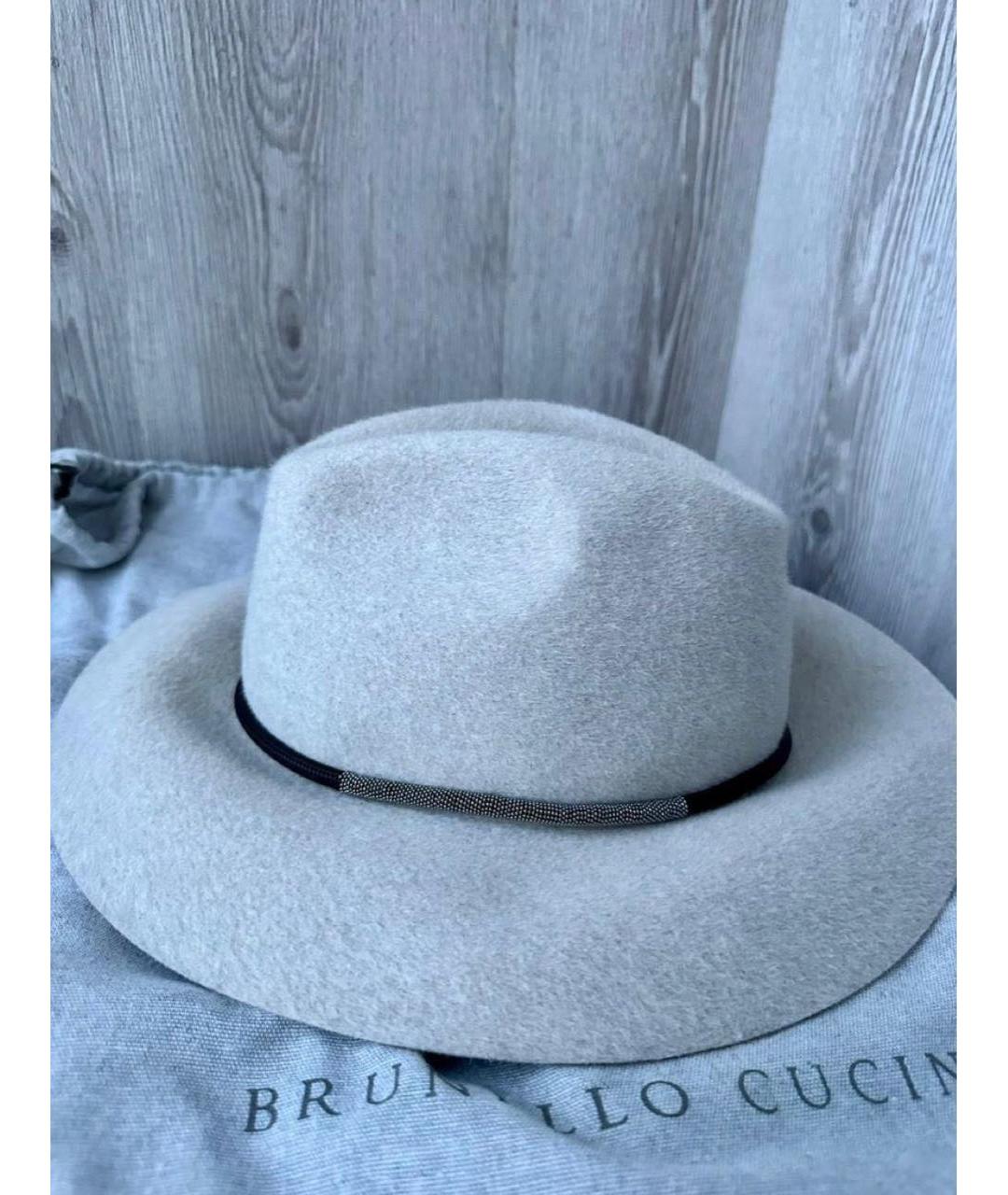 BRUNELLO CUCINELLI Серая шерстяная шляпа, фото 9