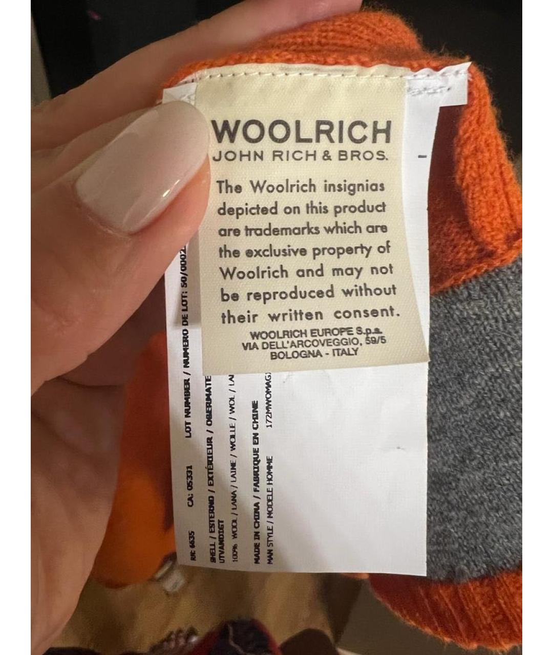 WOOLRICH Оранжевый шерстяной джемпер / свитер, фото 5