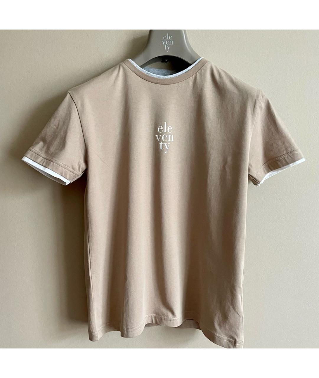 ELEVENTY Бежевая хлопковая детская футболка, фото 4