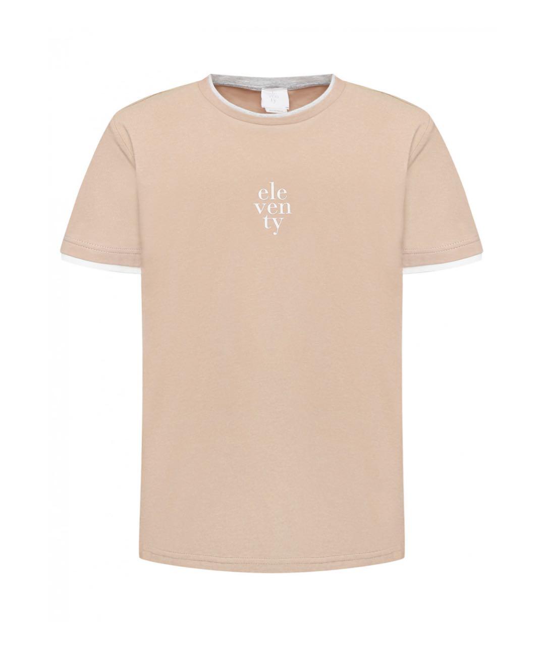 ELEVENTY Бежевая хлопковая детская футболка, фото 8