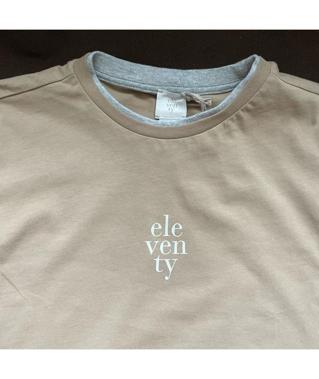 ELEVENTY Бежевая хлопковая детская футболка, фото 3