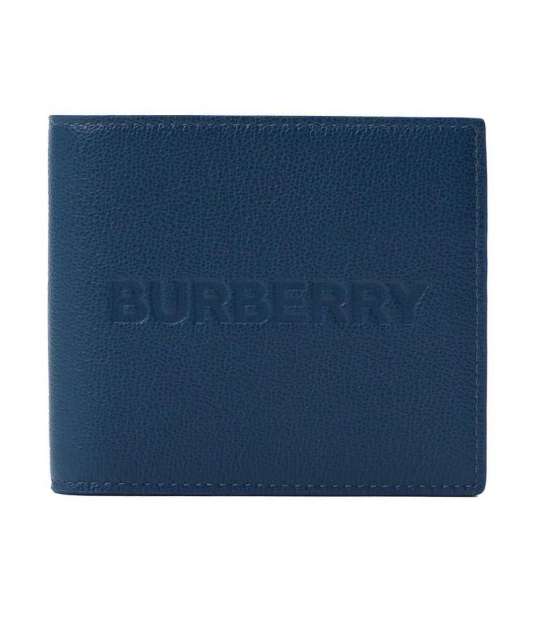 BURBERRY Темно-синий кожаный кошелек, фото 6