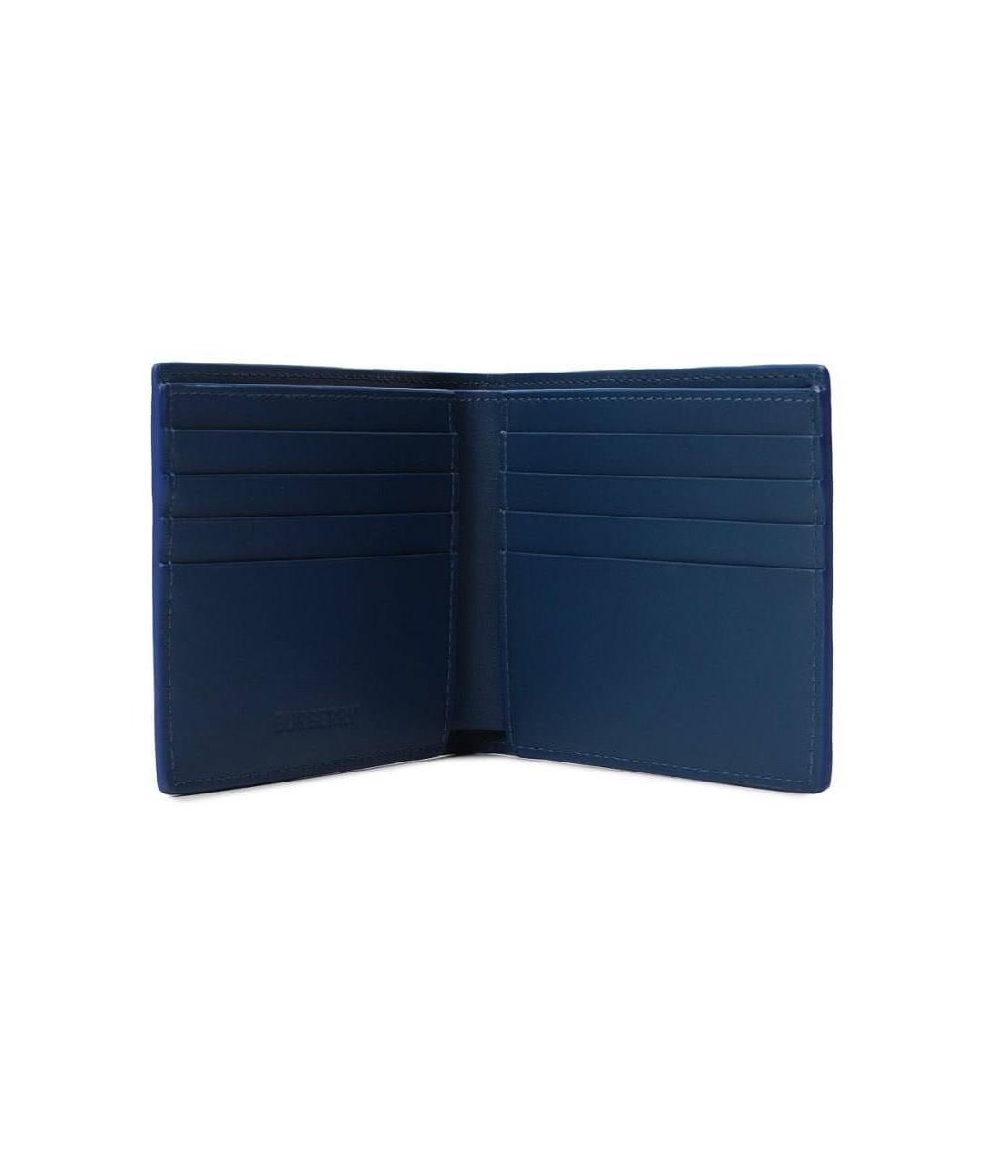 BURBERRY Темно-синий кожаный кошелек, фото 3