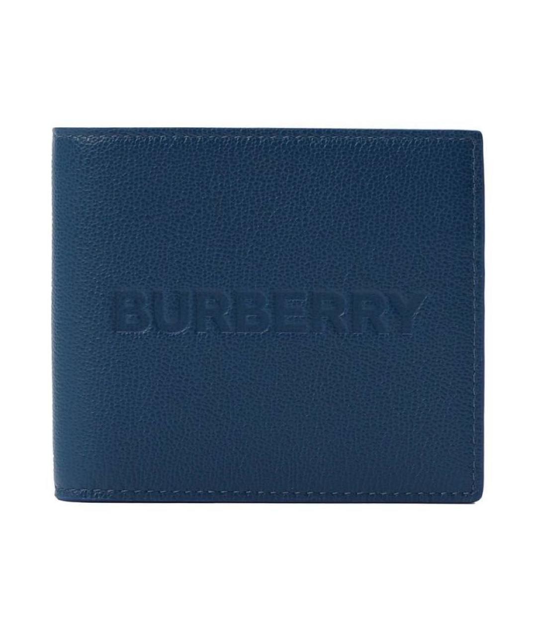 BURBERRY Темно-синий кожаный кошелек, фото 1