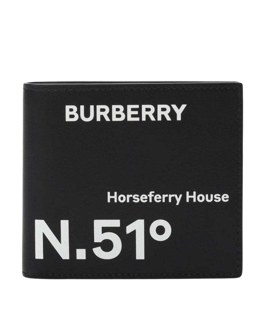 BURBERRY Черный кожаный кошелек, фото 1