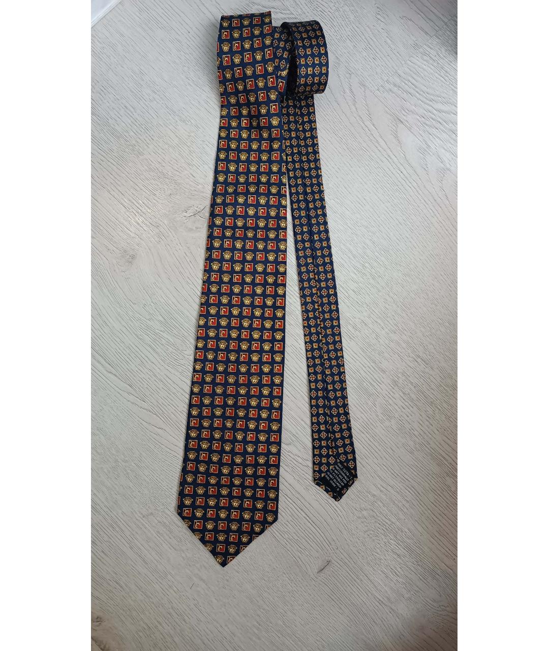 VERSACE Темно-синий шелковый галстук, фото 5