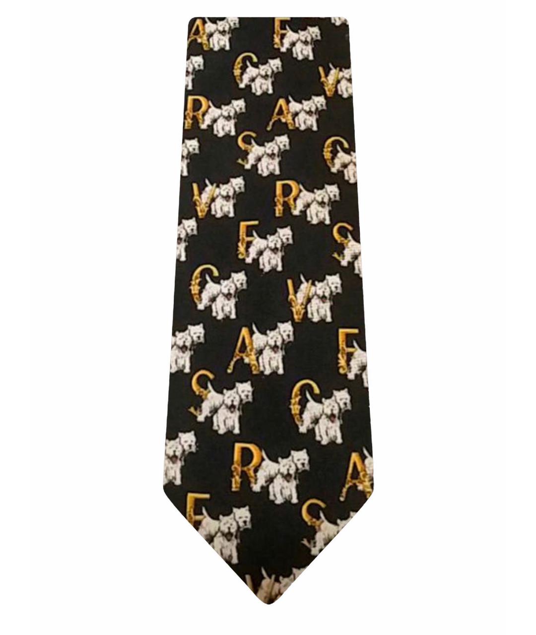 VERSACE Черный шелковый галстук, фото 1