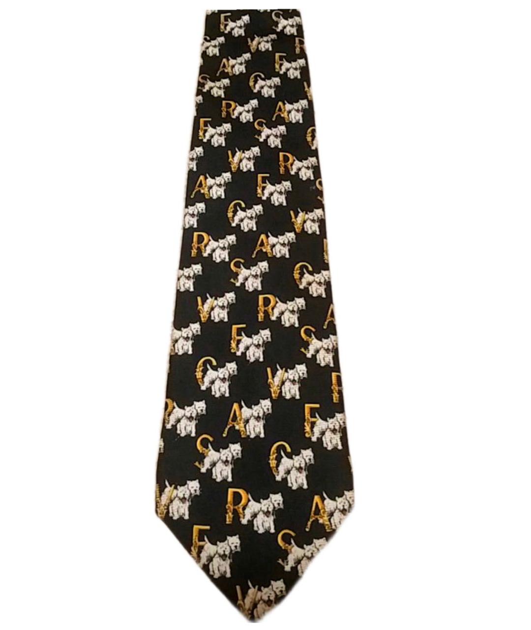VERSACE Черный шелковый галстук, фото 8