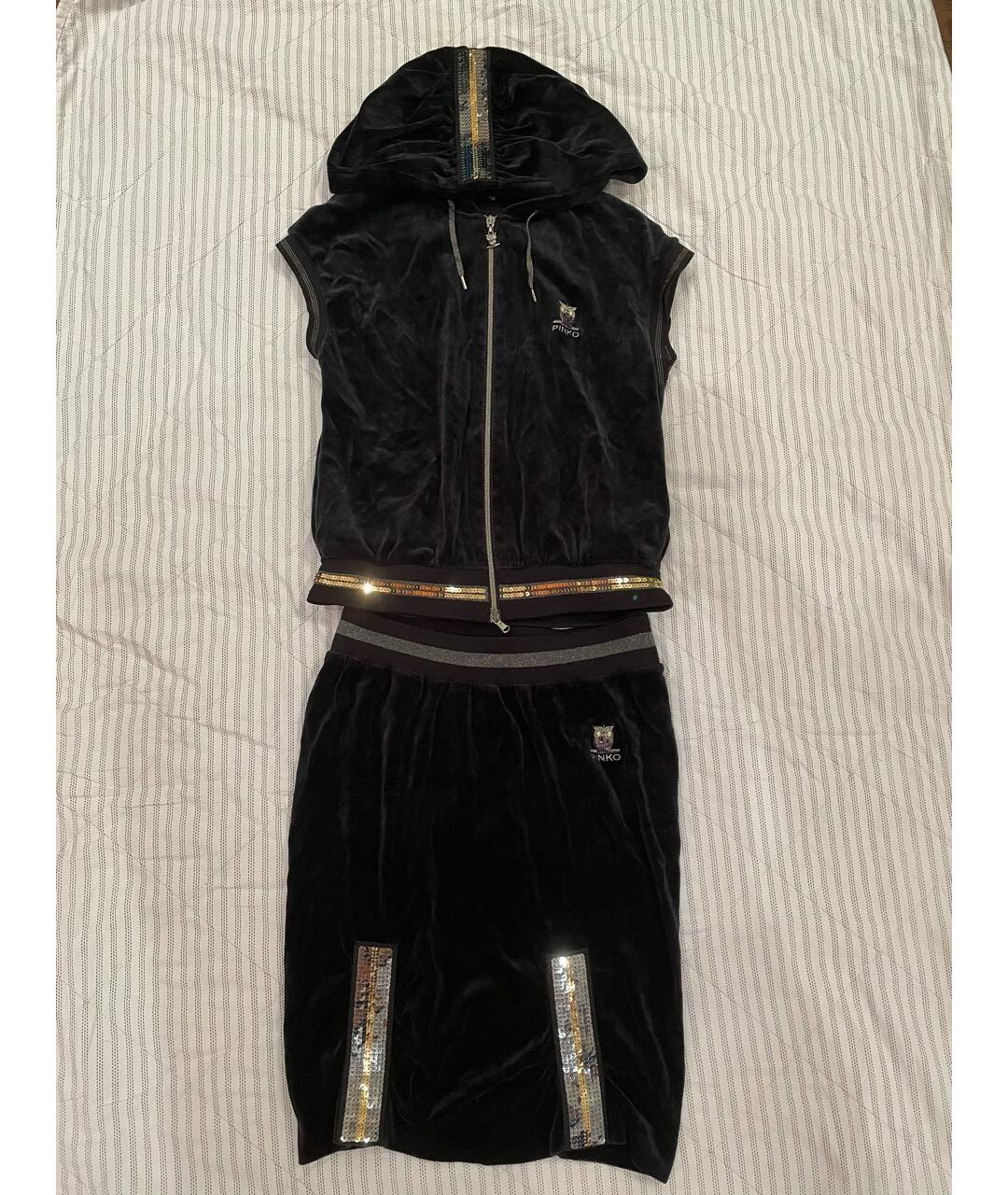PINKO Черный велюровый костюм с брюками, фото 6
