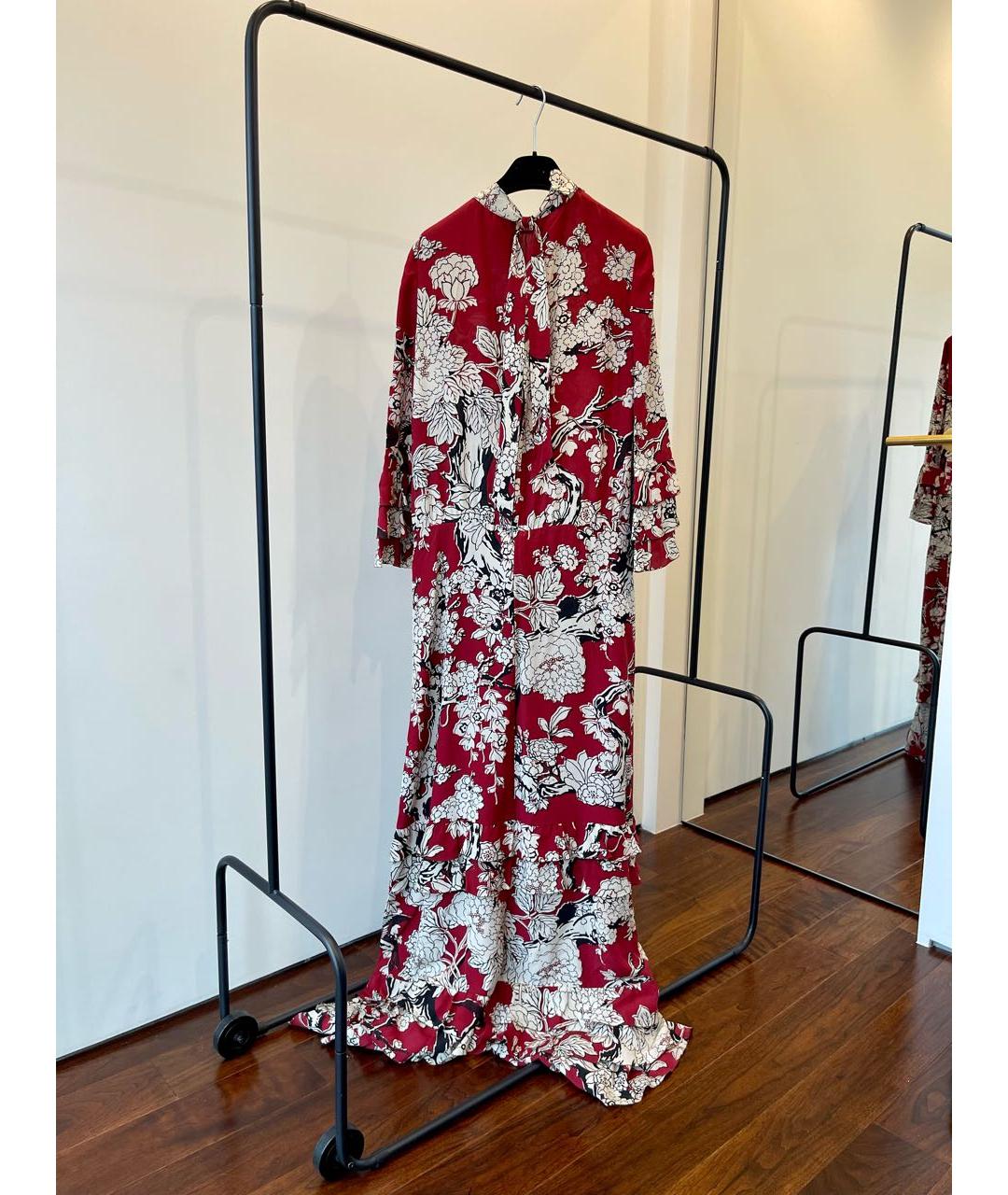 VALENTINO Бордовое шелковое вечернее платье, фото 2