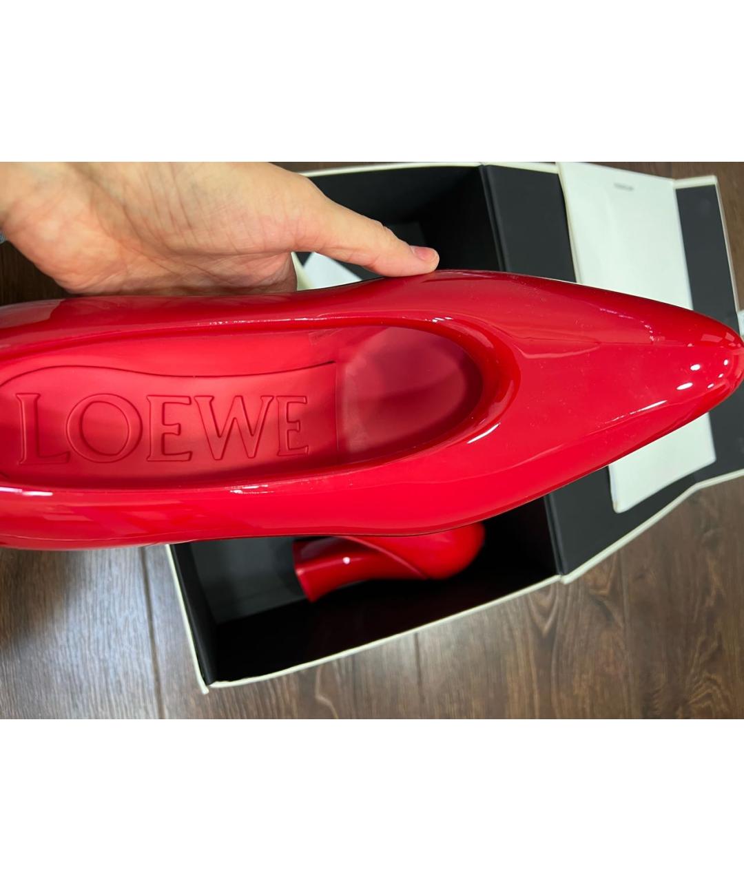 LOEWE Красные резиновые туфли, фото 5