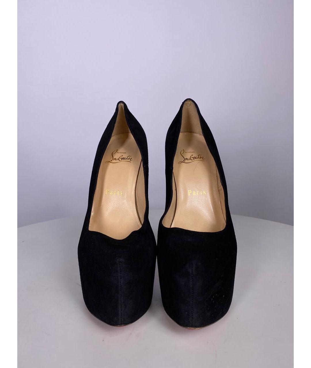 CHRISTIAN LOUBOUTIN Черные замшевые туфли, фото 2
