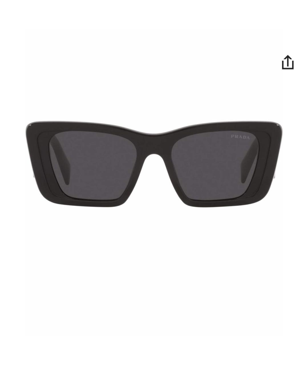 PRADA Черные пластиковые солнцезащитные очки, фото 2