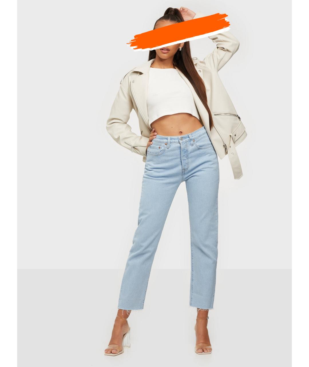 LEVI'S Голубые хлопко-эластановые прямые джинсы, фото 8