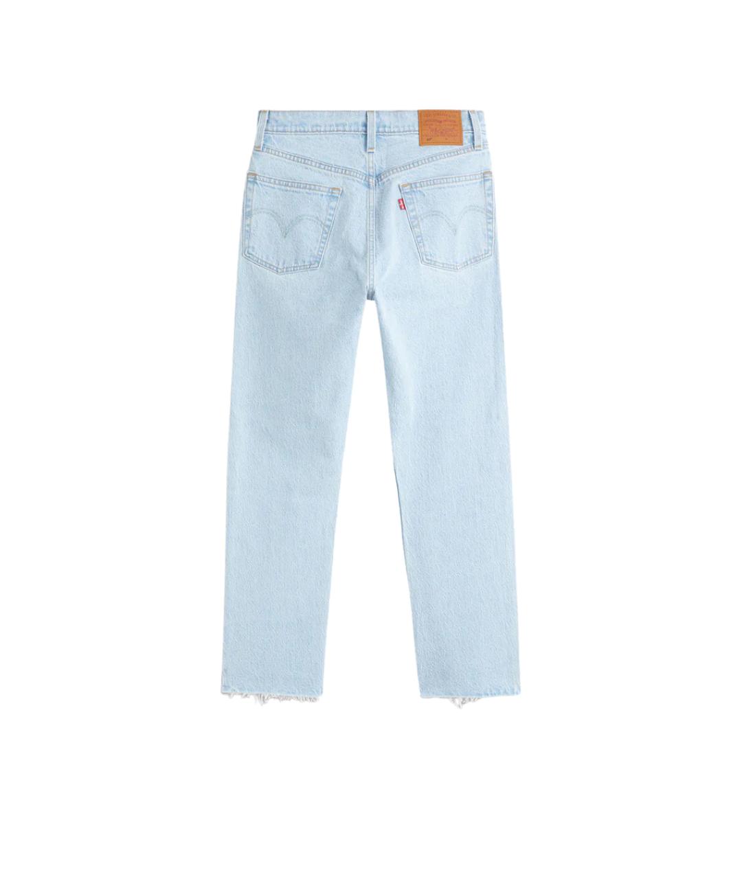 LEVI'S Голубые хлопко-эластановые прямые джинсы, фото 2