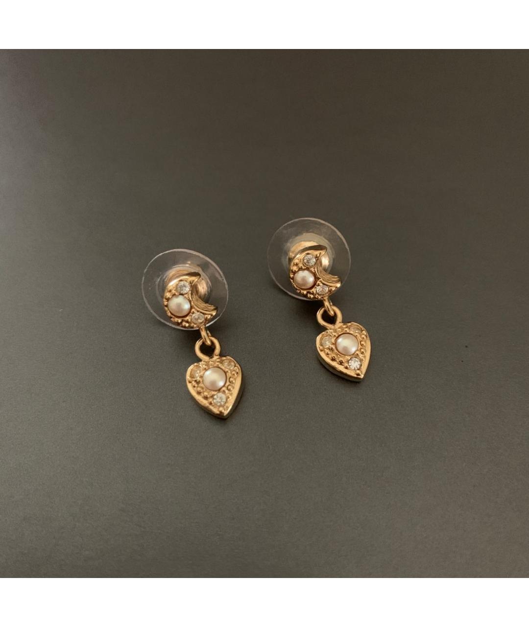 CHRISTIAN DIOR Золотые металлические серьги, фото 2