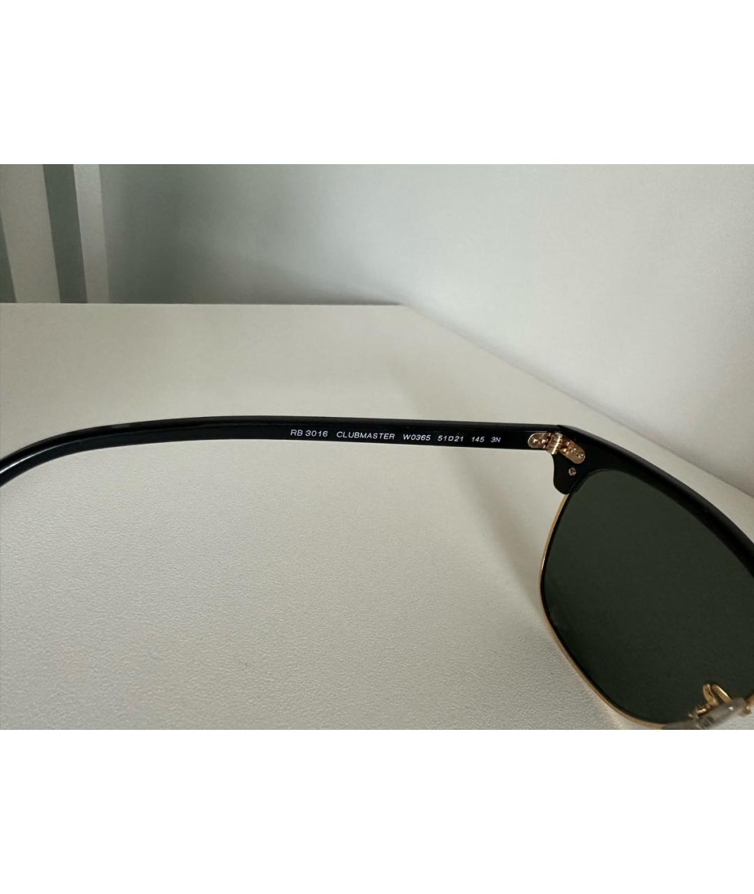 RAY BAN Черные пластиковые солнцезащитные очки, фото 6