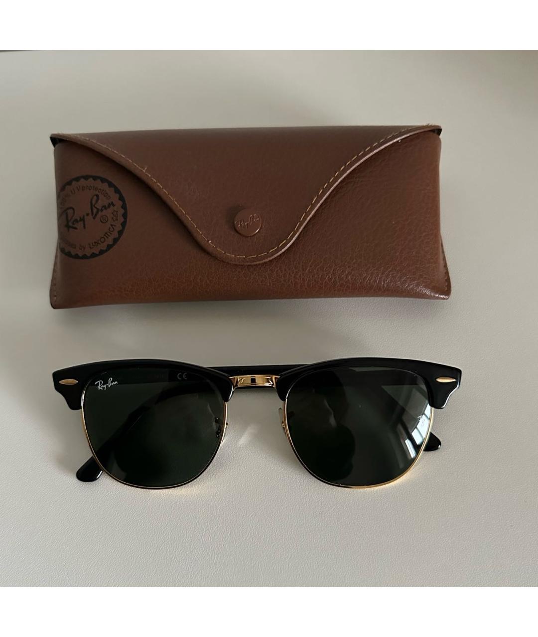 RAY BAN Черные пластиковые солнцезащитные очки, фото 5
