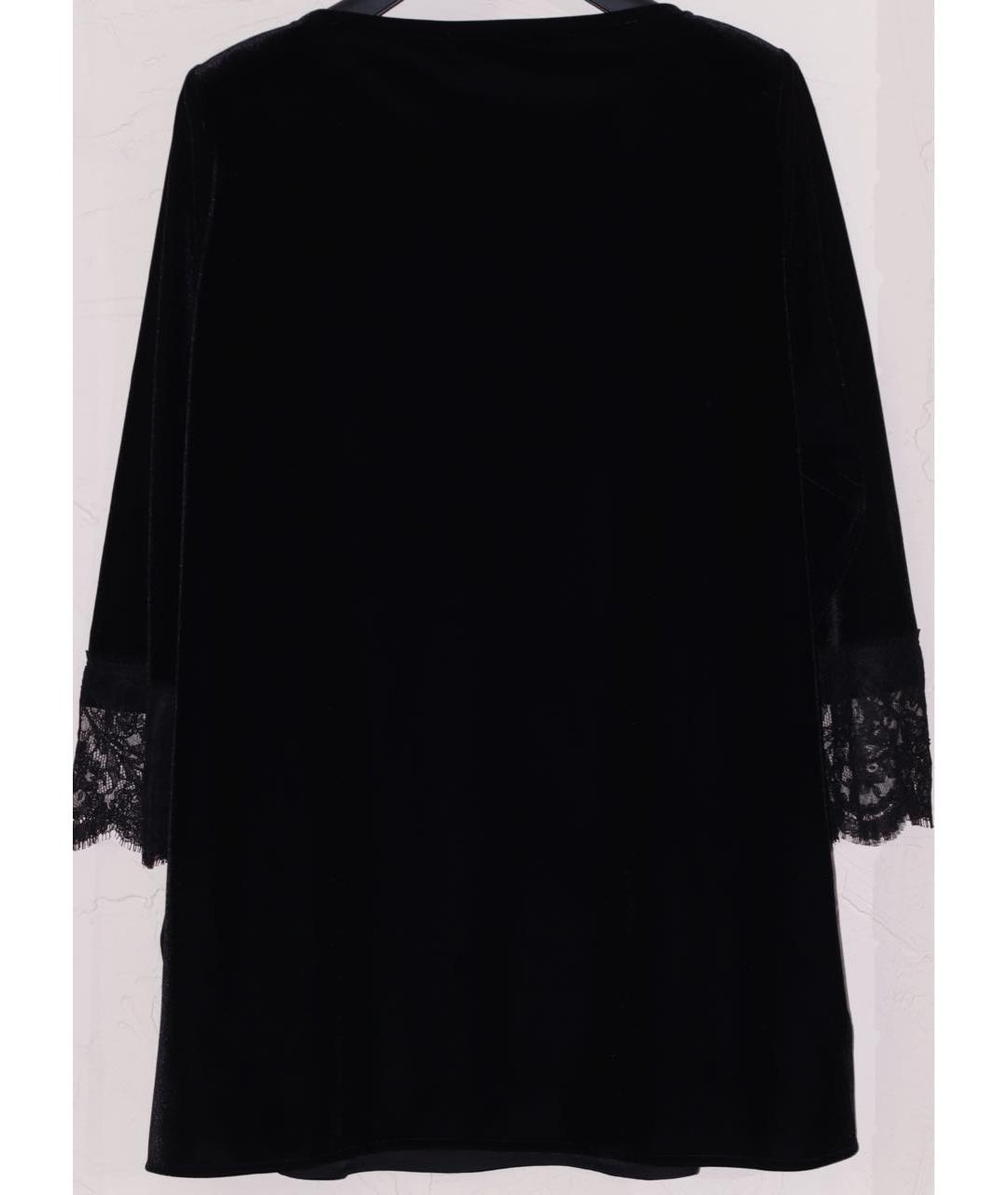MARINA RINALDI Черная бархатная блузы, фото 2