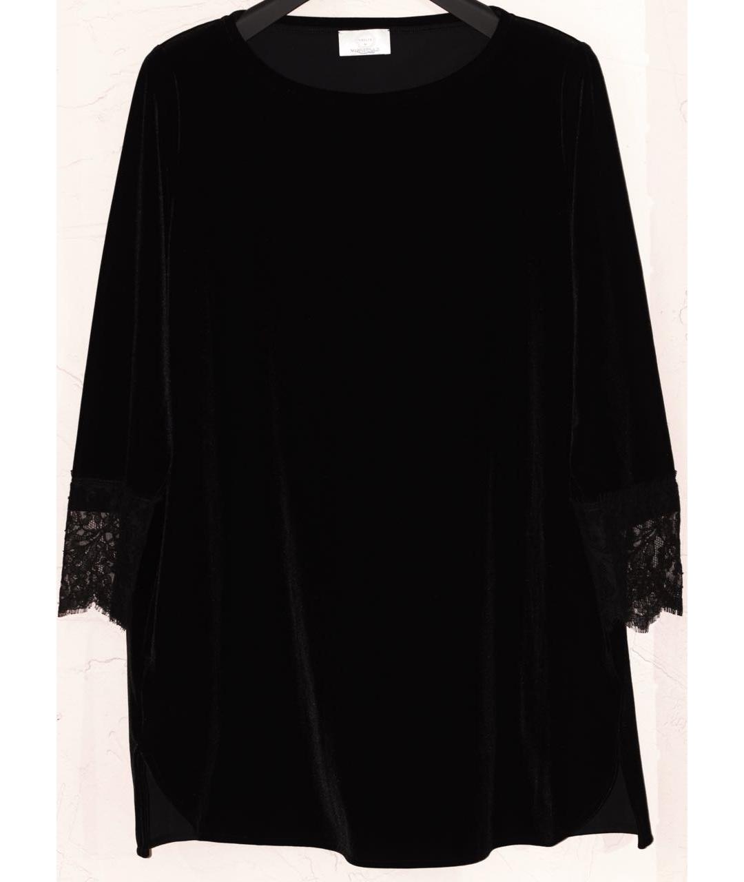 MARINA RINALDI Черная бархатная блузы, фото 5