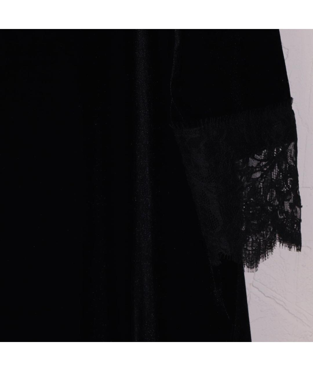 MARINA RINALDI Черная бархатная блузы, фото 4