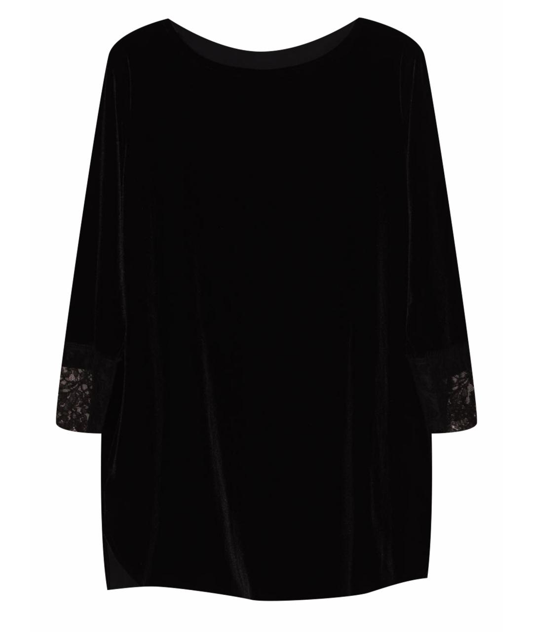 MARINA RINALDI Черная бархатная блузы, фото 1