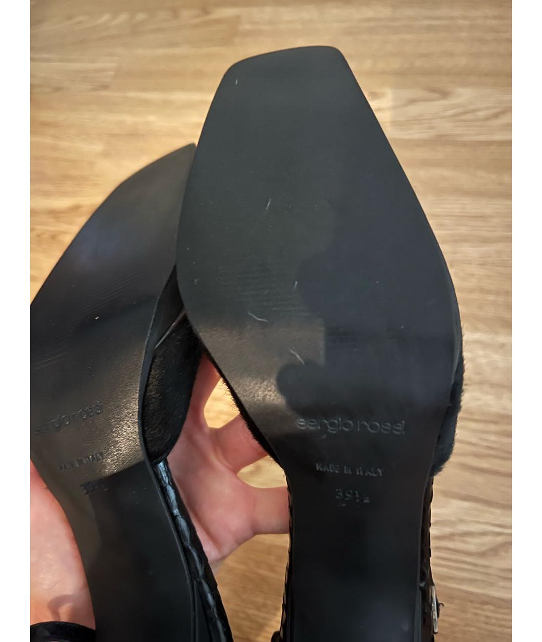 SERGIO ROSSI Черные туфли из экзотической кожи, фото 6