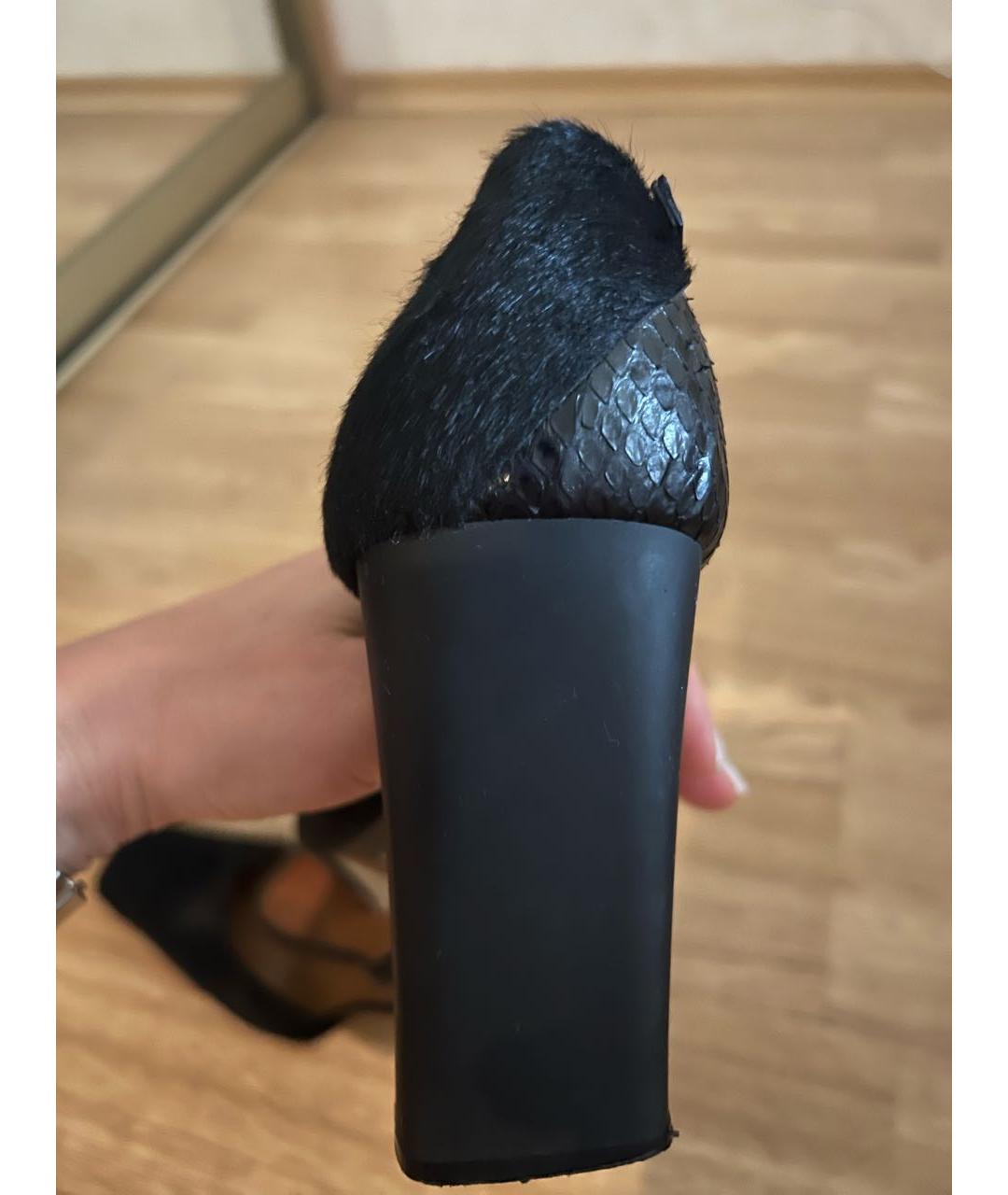 SERGIO ROSSI Черные туфли из экзотической кожи, фото 4