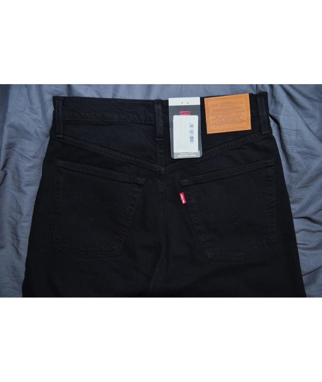 LEVI'S Черные хлопко-эластановые прямые джинсы, фото 6