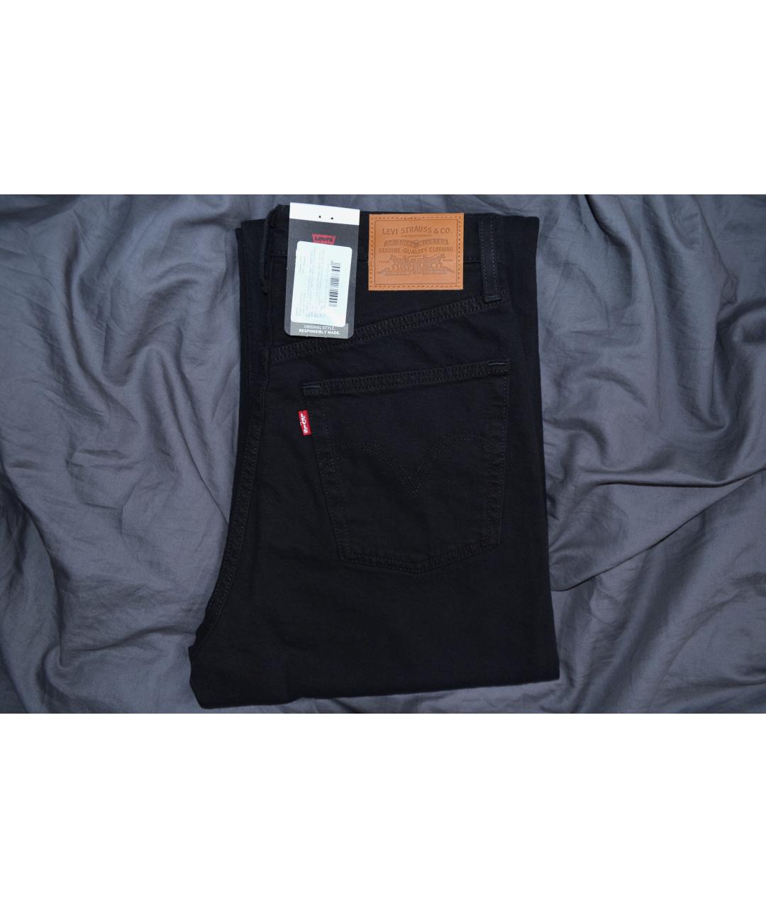 LEVI'S Черные хлопко-эластановые прямые джинсы, фото 3