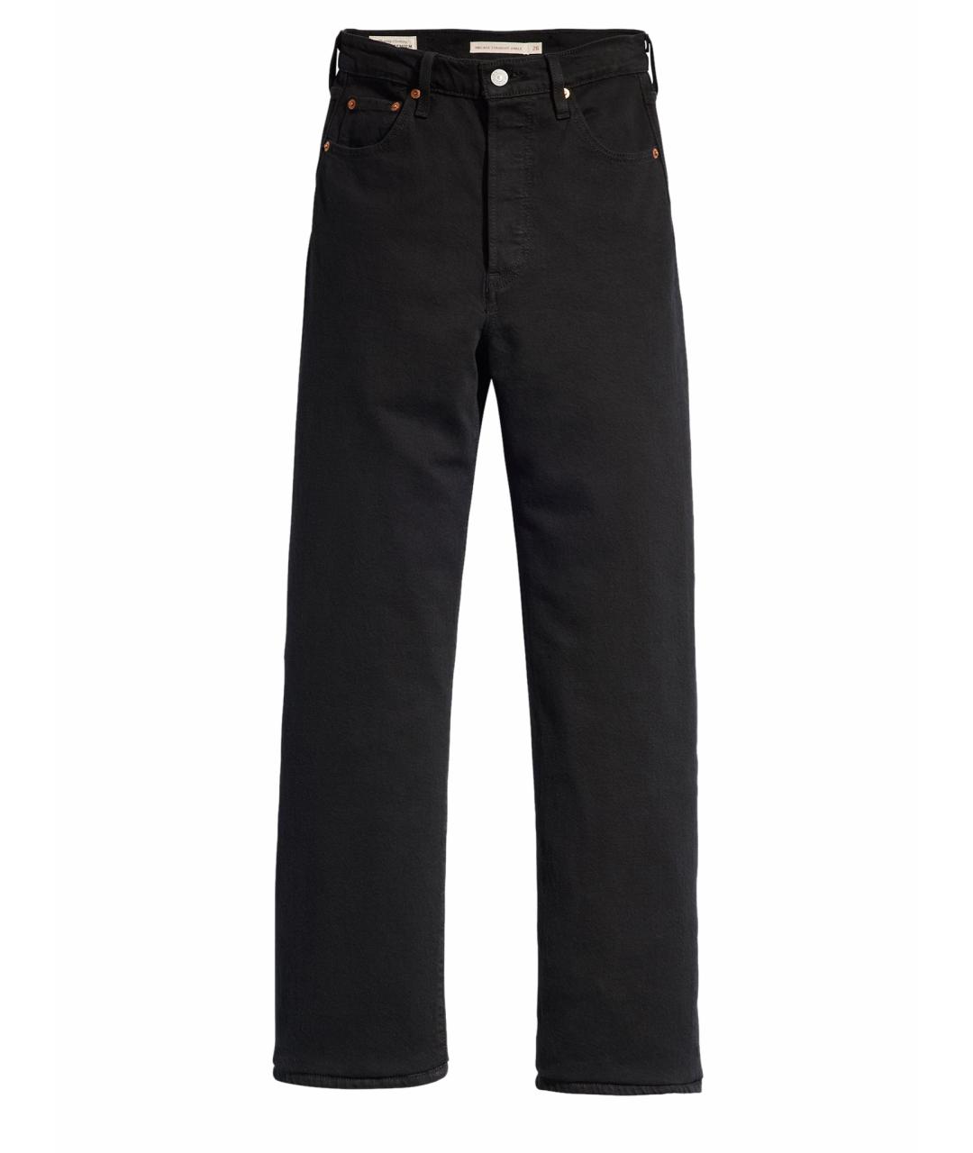 LEVI'S Черные хлопко-эластановые прямые джинсы, фото 1