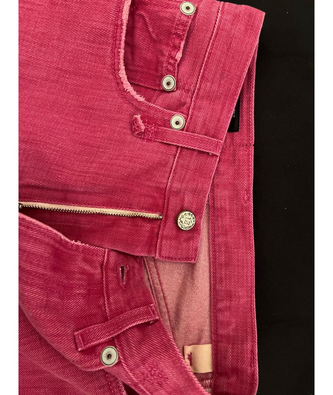 R13 Розовые хлопковые джинсы клеш, фото 4