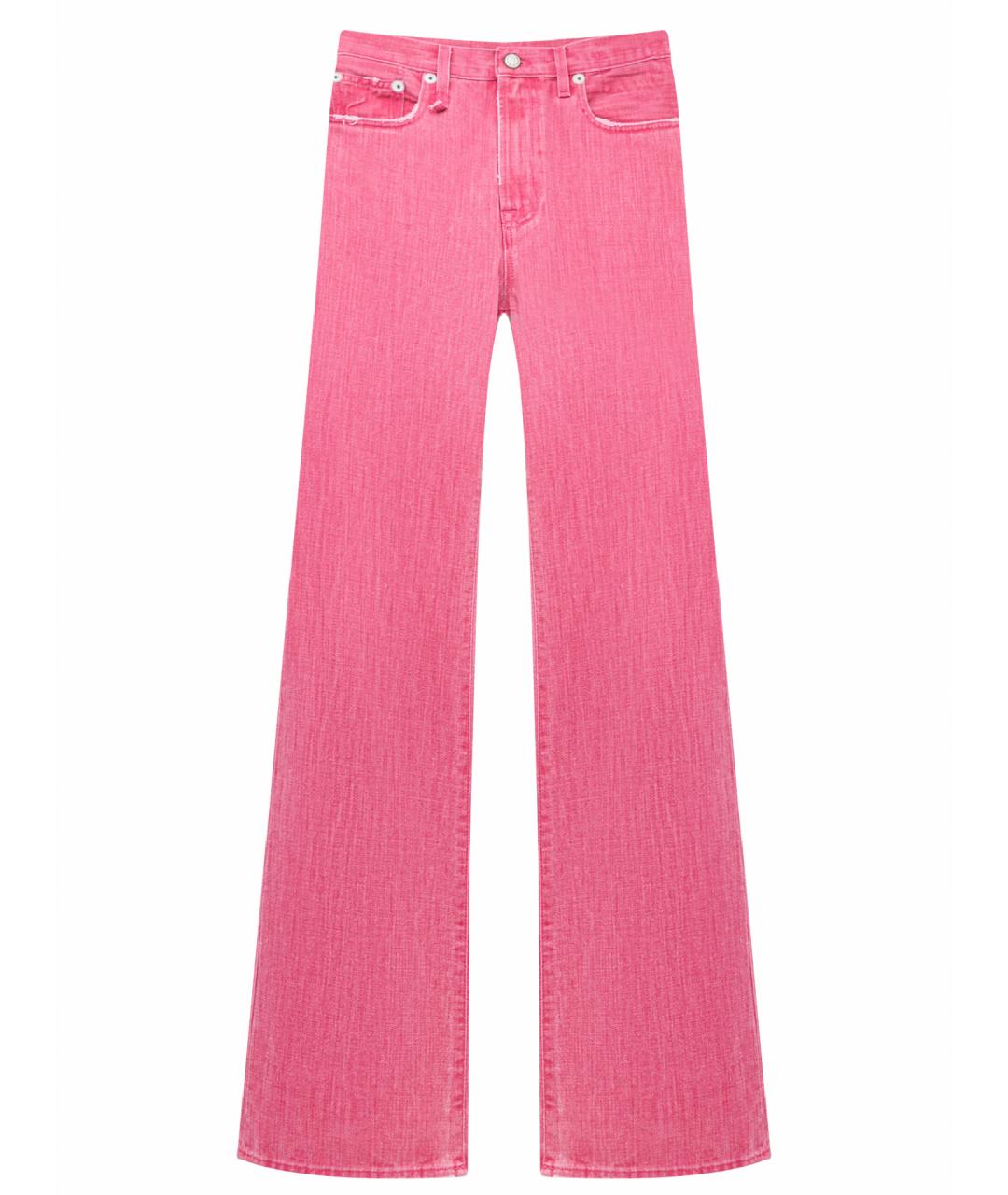 R13 Розовые хлопковые джинсы клеш, фото 1