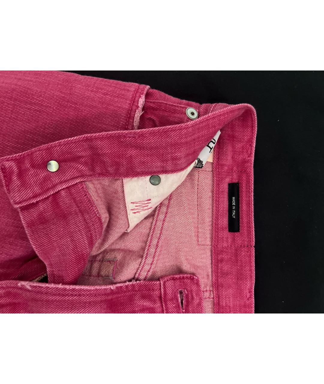 R13 Розовые хлопковые джинсы клеш, фото 3