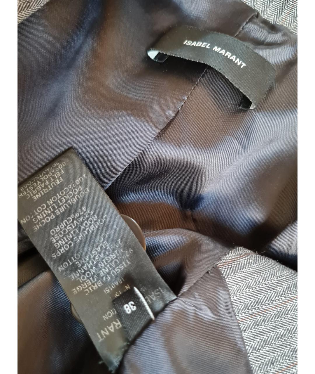 ISABEL MARANT Серый шерстяной жакет/пиджак, фото 3