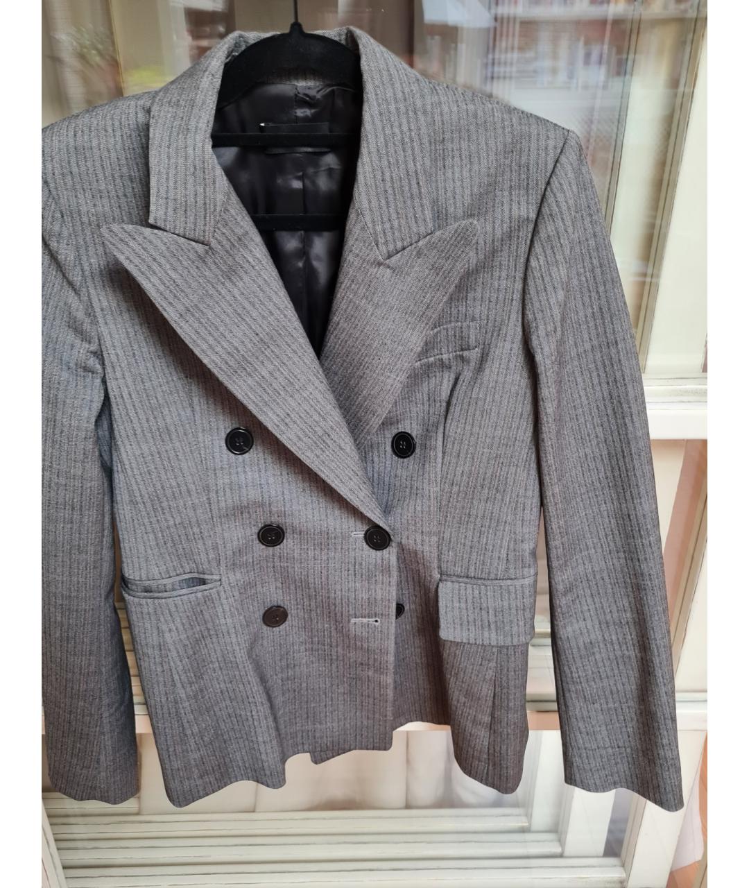 ISABEL MARANT Серый шерстяной жакет/пиджак, фото 4
