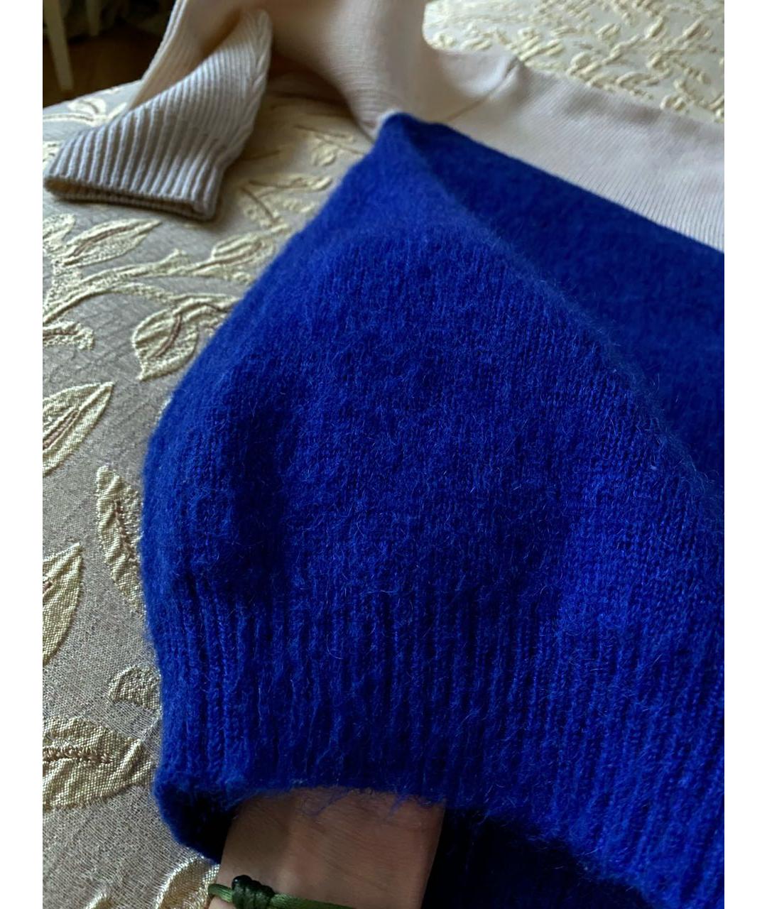 MCQ ALEXANDER MCQUEEN Синий шерстяной джемпер / свитер, фото 4