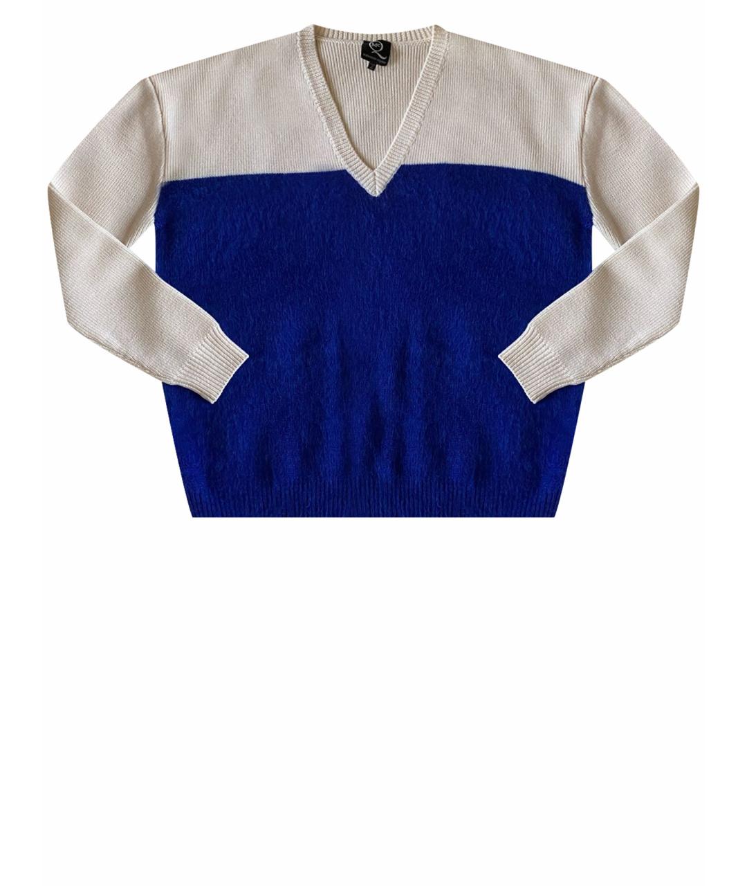 MCQ ALEXANDER MCQUEEN Синий шерстяной джемпер / свитер, фото 1