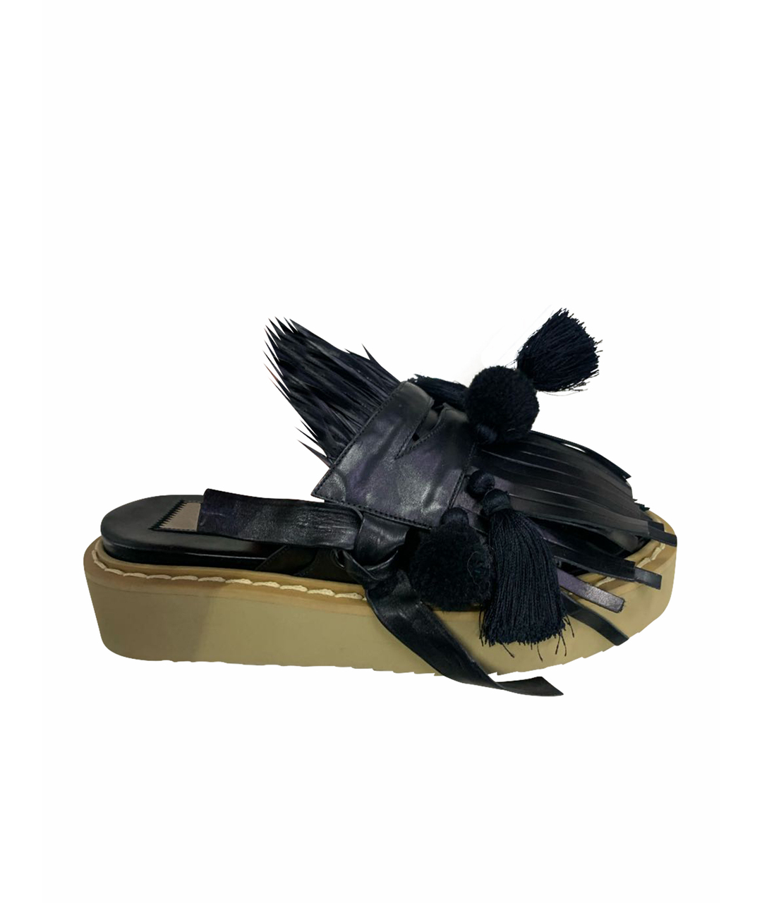 NO. 21 Черные кожаные сандалии, фото 1