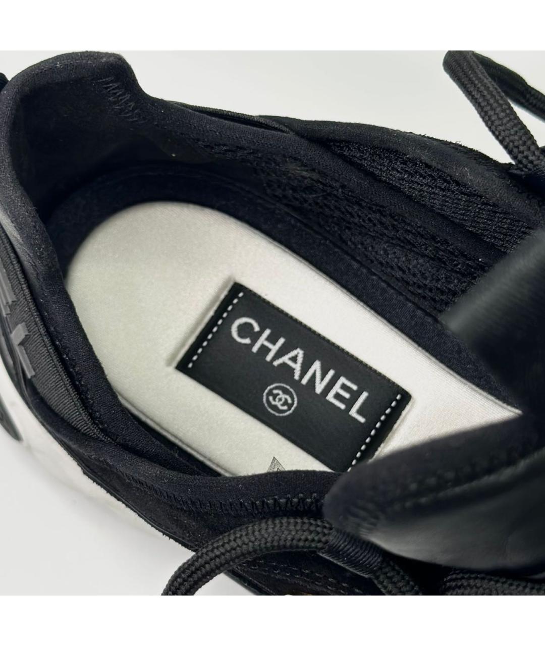 CHANEL PRE-OWNED Черные замшевые низкие кроссовки / кеды, фото 6