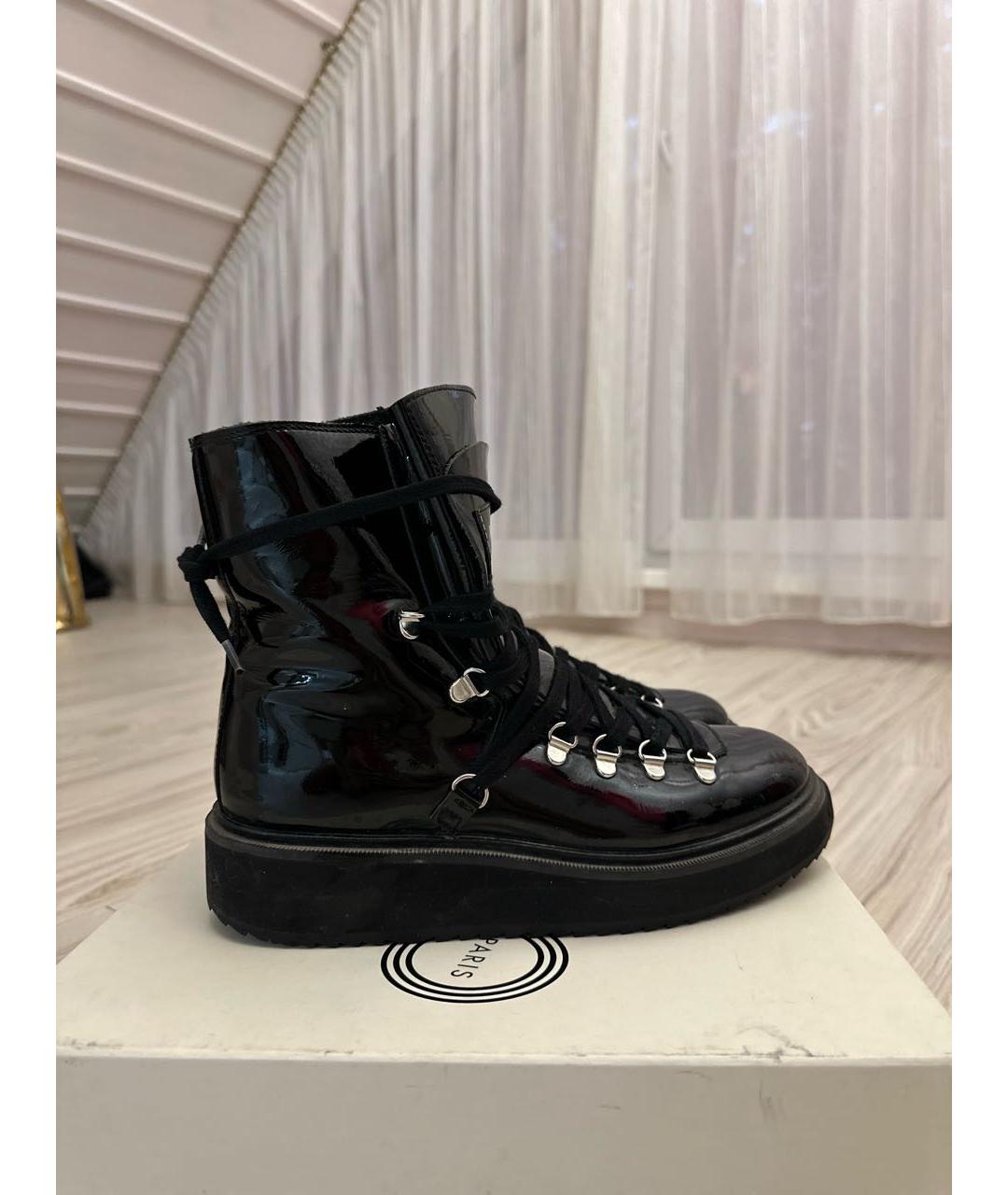 KENZO Черные ботинки из лакированной кожи, фото 6