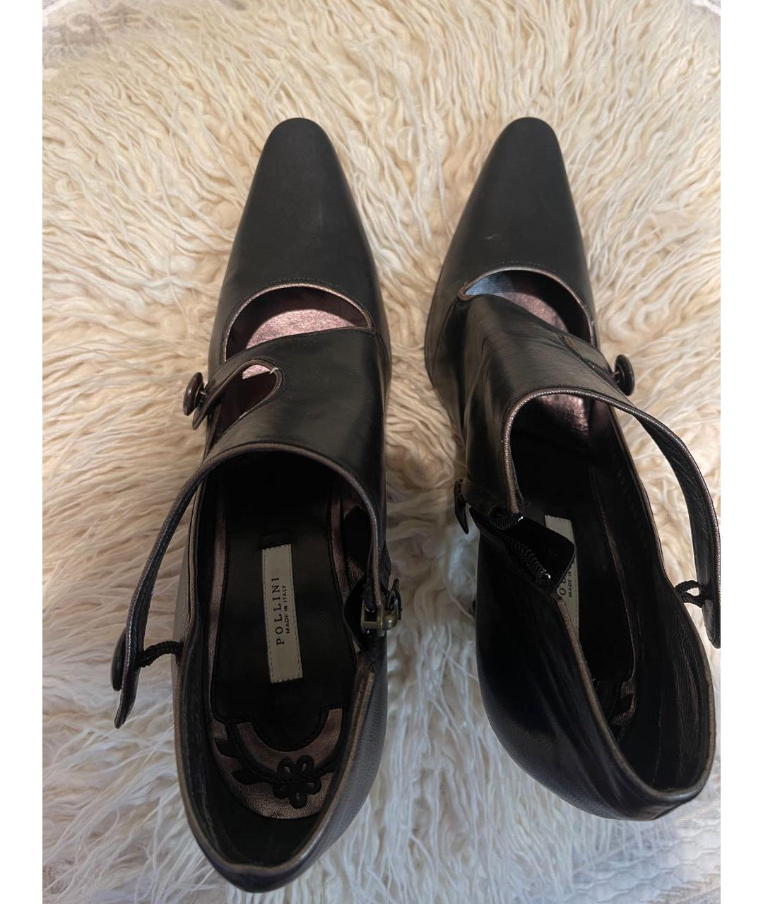 POLLINI Черные кожаные туфли, фото 2