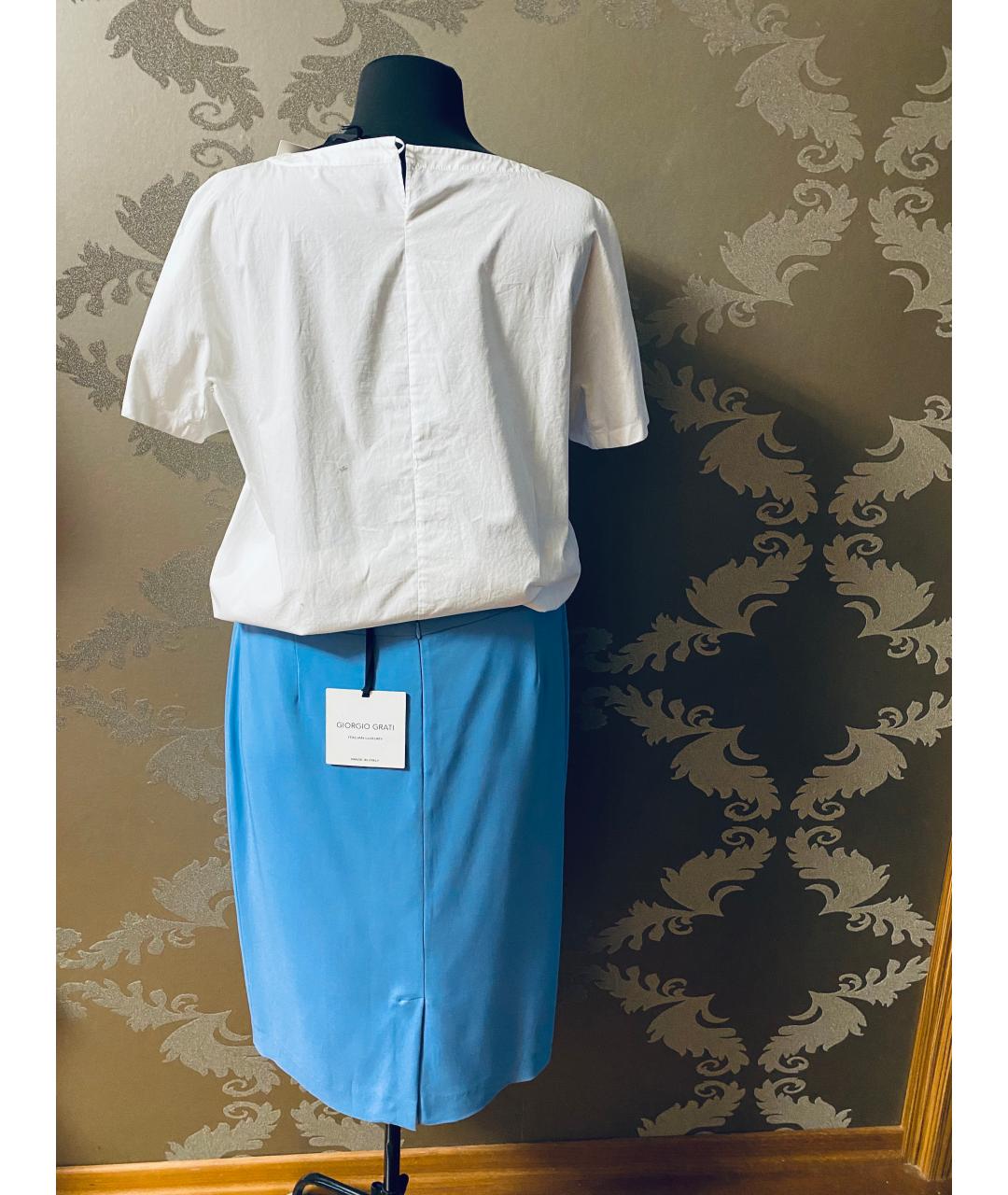 GIORGIO GRATI Голубой вискозный костюм с юбками, фото 2