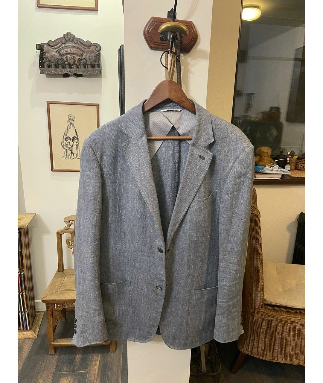 BRIONI Голубой льняной пиджак, фото 5